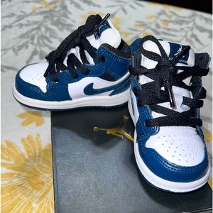 Jordan 1 Mid Navy/White-Black Toddler Size 4c